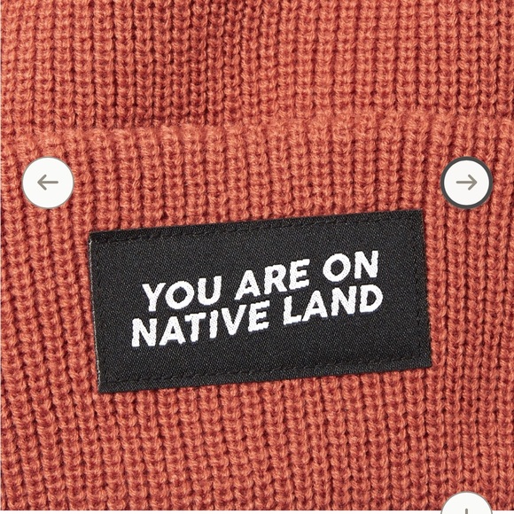 Urban Native Era, You Are On Native Land Winter Ribbed Beanie - Picture 2 of 2